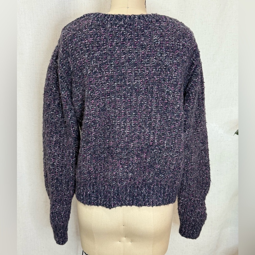 Banana Republic Chunky Knit Sweater Purple Multi | Size XL| Cozy Soft Pullover - Picture 2 of 5